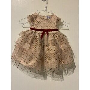 NWT Blueberi Boulevard Tan Polka Dot Tutu Dress - 12M